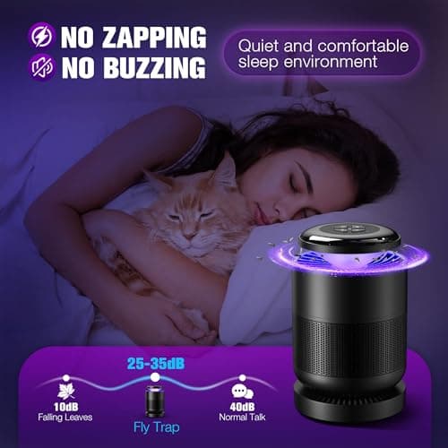 Fruit Fly Traps for Indoors, Remote Control Fruit Fly Trap Gnat Mosquito Trap, Catch Insect Indoor with Light Suction Sticky Glue (Pack of 10), Adjustable Brightness & Fans (Black)