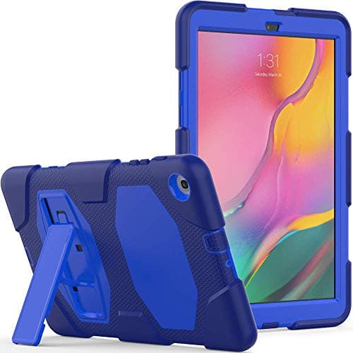 CASEHAVEN for Samsung Galaxy Tab A 10.1 Case 2019 SM-T510/T515/T517, Rugged Kickstand - Shockproof Heavy Duty Hybrid Three Layer Kids Child Proof Case Cover - Blue