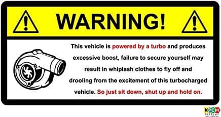 Warning Turbo Boost Inside Sticker Decal JDM Jap Drift Vw Euro Dub Car Sticker - Self Adheisve Vinyl 150Mm X 80Mm