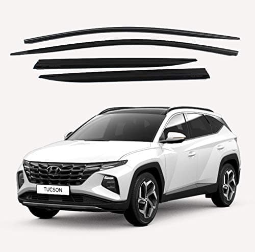 Safe Smoke Window Visor Sun Rain Vent Guard 4 Pcs Set Compatible with 2022~ Hyundai Tucson Out Channel Visor