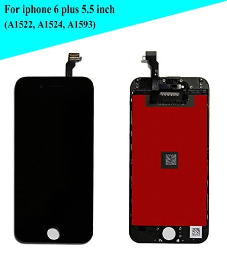 Global Repair for iPhone 6 Plus 5.5 Inch Model: A1522, A1524, A1593 LCD Screen Replacement Digitizer Frame Assembly in Black