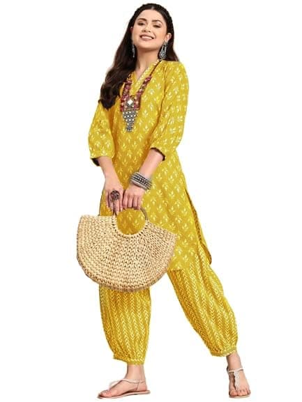 LookMark Women's Cotton Blend Printed Kurta Set