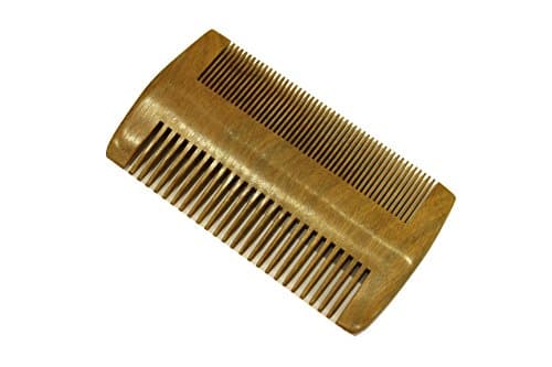CombHub Mixed Teeth Beard & Hair Comb - Fine Teeth & Medium Teeth - Green Sandalwood Wooden Comb - WC072