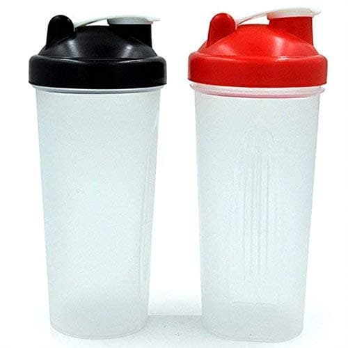 Protein Shaker Bottle (Red) Clear