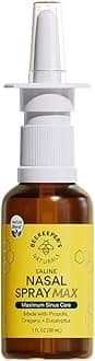 Propolis Nasal Rinse Spray Max, Relief for Adults w/Eucalyptus, Oregano & Saline, Clears Nasal Congestion, Moisturizes Sinus Canal, & Decongest Sinus Cavities, 1 fl oz