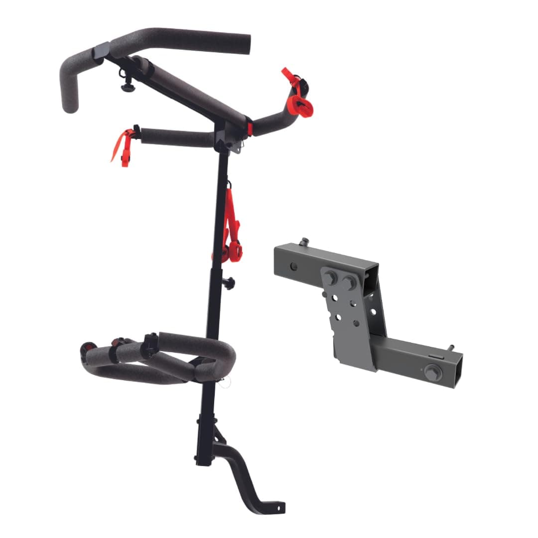 HYPERAXSpecial Combo - Iridium Hitch with Hitch Extender - RV Approved and SUV Hitch Mounted Kayak Rack Carrier for RV, Camper, Trailer,Motorhome, Toad with 12 feet Kayak