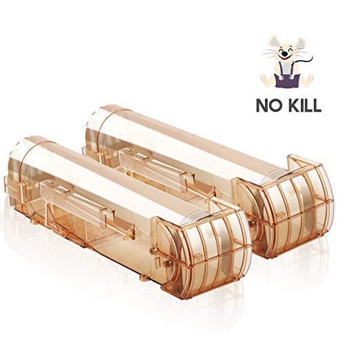 YVELINES Humane Mouse Traps, Reusable Rodent Trap No Kill, Plastic Mice Catcher, 2 Pack
