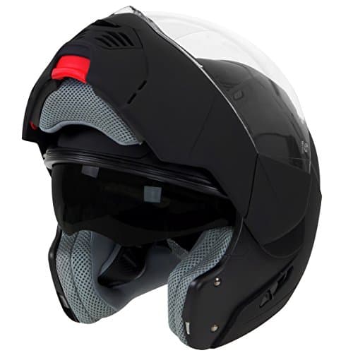 Hawk ST 1197 'Influx' Matte Black 2 in 1 Modular Motorcycle Helmet - Large