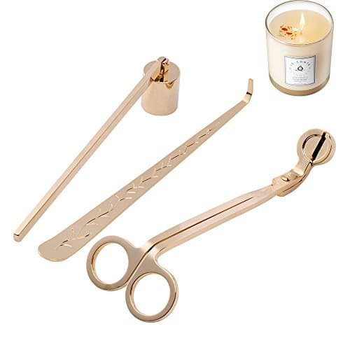 Luxurious Bee Candle Kit Accessories Stainless Tools Pack Candle Wick Trimmer & Wick Dipper & Snuffer Golden
