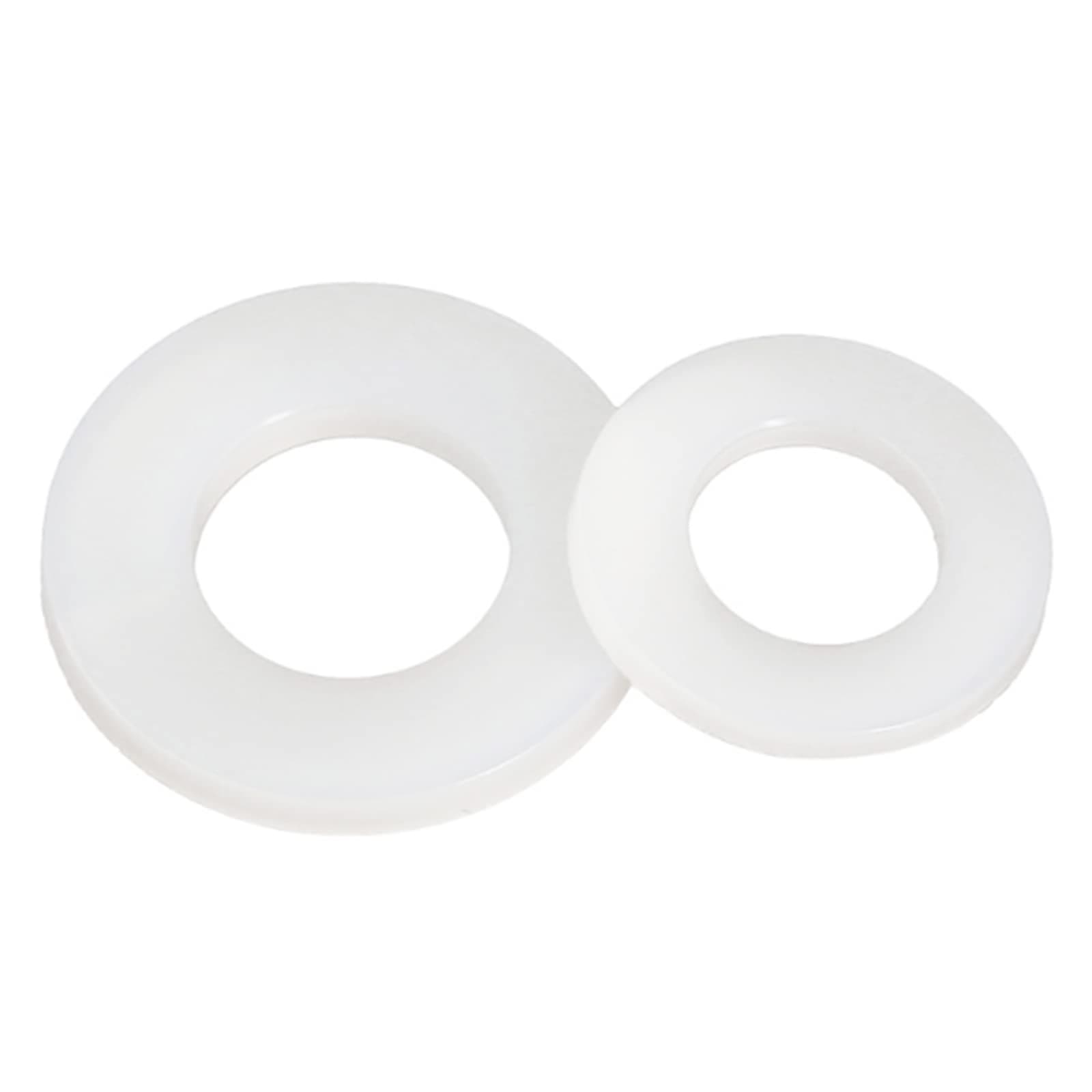 M10 Nylon Flat Washer, White Nylon Flat Washer, Pack of 25