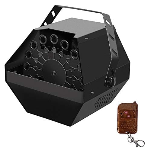 MAXZONE Portable Bubble Machine for Kids Love, Upgraded Wireless Remote Control Automatic Bubble Blower with 16 Wand High Output for Kids Love, Outdoor or Indoor Use- Black