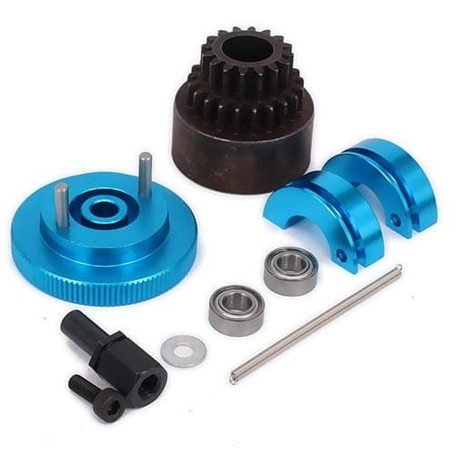 Wincom Dishman Accessories 1Set 16T-21T Tooth Teeth Two Speed Clutch Set, Bell Springs Flywheel Bearings Axle for 1/10 Rc Nitro Engine Car Hpi Axial - (Color: Blue)