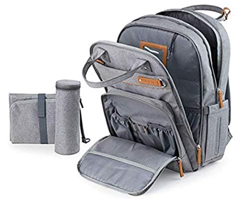 Domie Diaper Bag Backpack, Multifunction Travel Back Pack with Large Capacity, Waterproof Pocket, Portable Changing Pad, Insulated Bottle Bag, for Travel and Outdoors