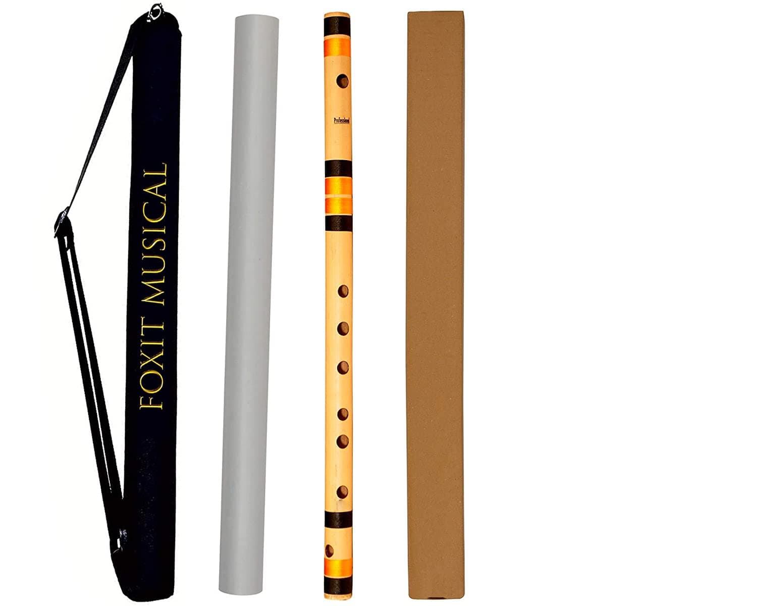 Foxit Musical Bamboo Flutes Bansuri C Sharp Right Handed Middle (18.5 inch) With Free Carry Bag…