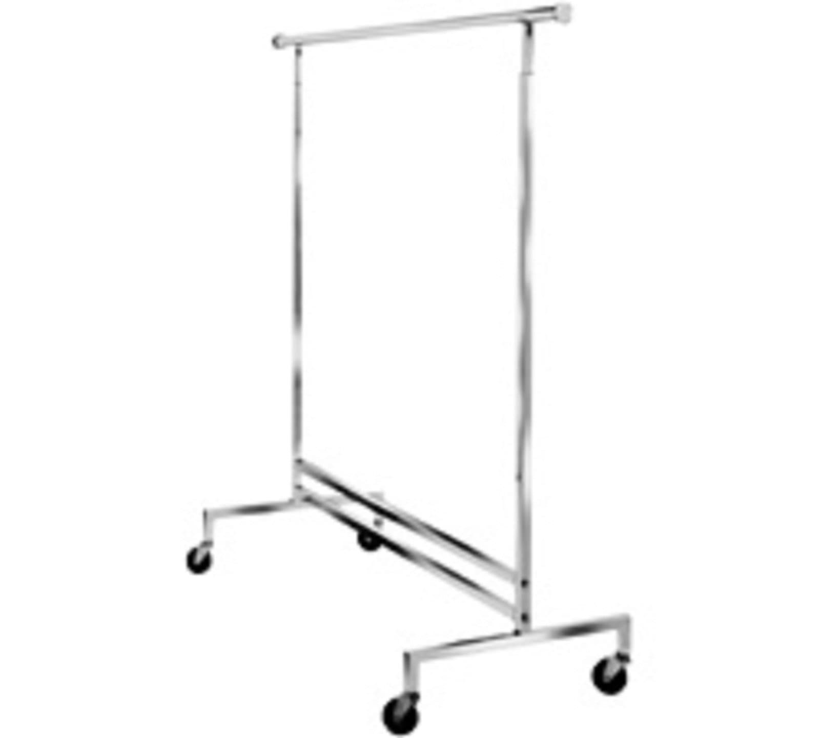 Commercial Grade Single Hang Rail Rolling Garment Rack