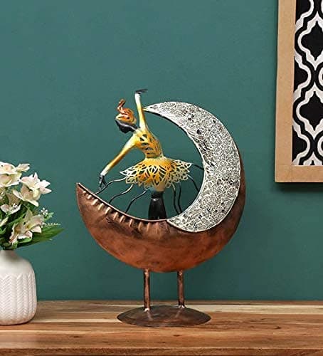MICROTEX Metal Led Krishna Round Frame Wall Hanging (20 inch, Multicolour)