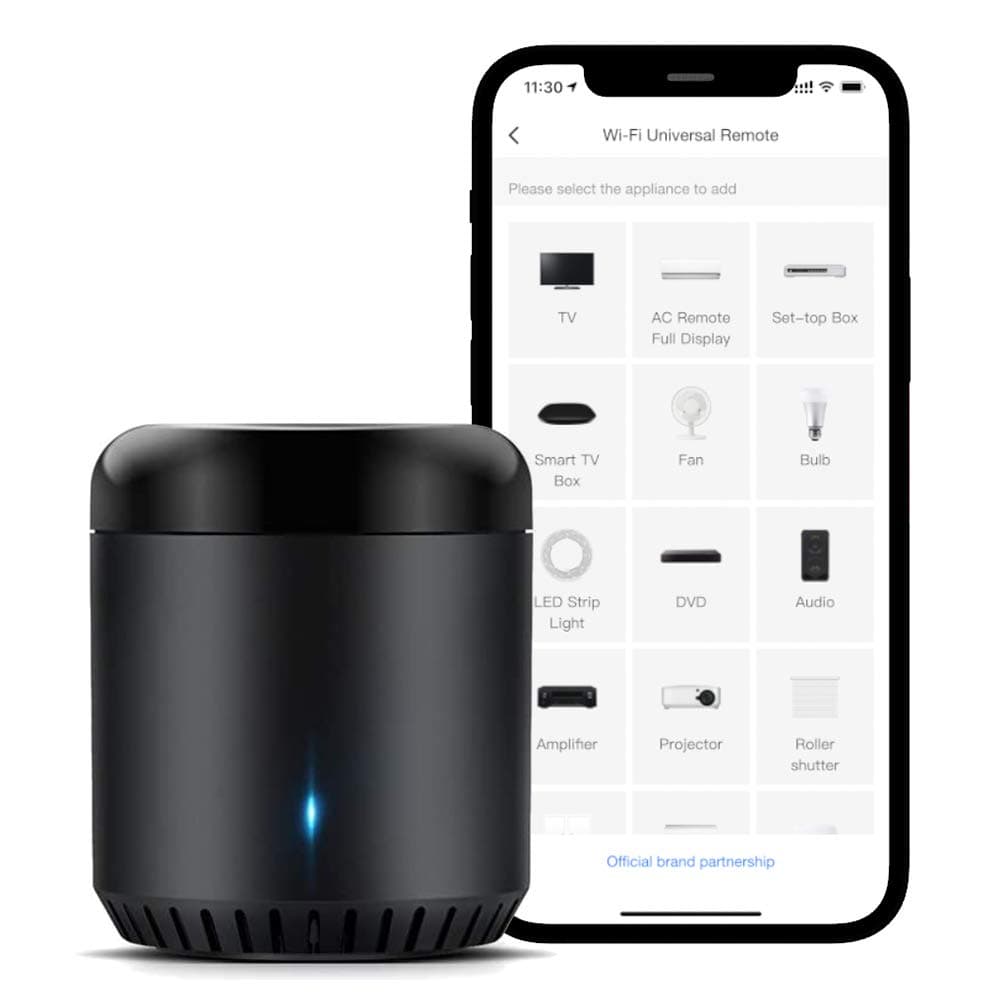 WiFi Smart Home Hub RM Mini 3 (2.4 GHz Wi-Fi Only) IR Automation Learning Universal Remote Control for TV Compatible with Alexa, Google Home, IFTTT