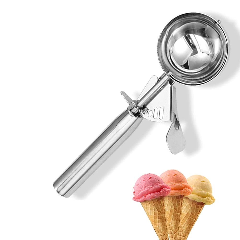 Ice Cream Scoop with Trigger, Small Size Cookie Scoop for Baking, Stainless Steel Ice Cream Scooper for Kids, Melon Baller Cookies Scoop - 1.5 Tbsp