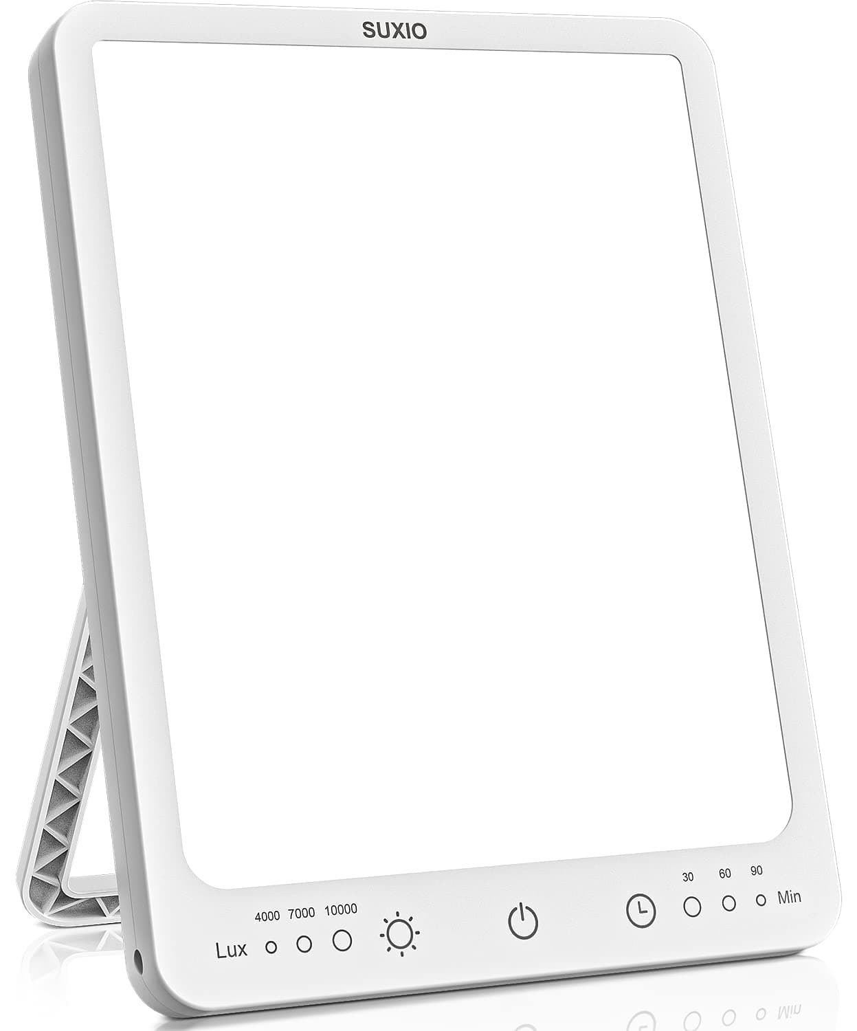 SUXIO Abs Light Therapy Lamp - 10000 Lux, 3 Timing & Mode Happy Lamp, Touch Control Daylight With Memory Function, Portable for Home/Office Use As Lift Mood, Fluorescent, White