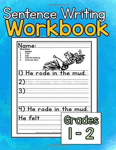 – Sentence Writing Workbook: Sentence writing practice for kids 5-7, grades 1-2 writing workbook, word tracing, writing skills