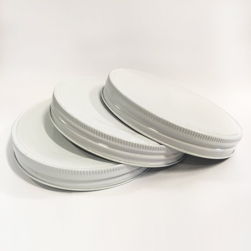 3 Pack 1 Gallon Metal Fermentation Jar Replacement Lid (White)