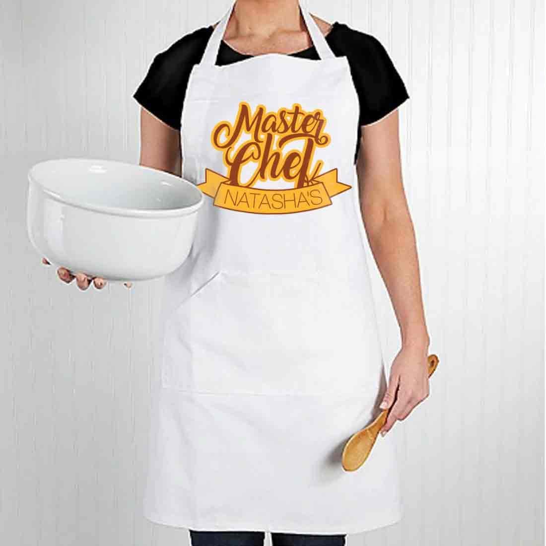 Nutcase Personalised Apron Custom Kitchen Aprons with Name for Women Men Baking Cooking - Master Chef