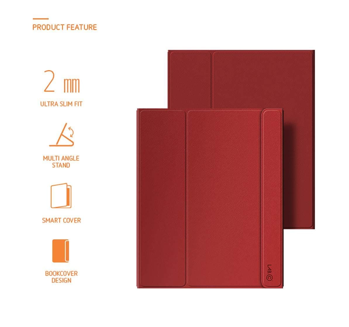 LAB.C Apple iPad Pro 12.9 2018 Slim Fit Case Magnet Clasp with Smart On/Off Cover Function - Red