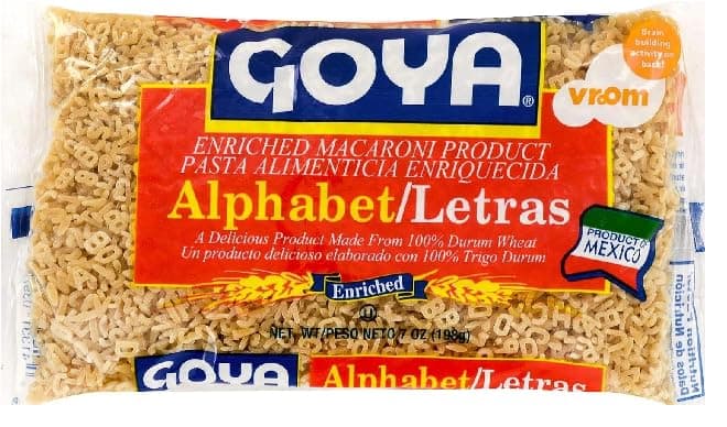 Goya Alphabet Pasta, (Letras) - 7 oz. - 5 Pack