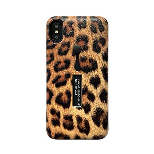 YTamazing iPhone 7/8 Plus Case with Finger, 3D Embossed Leopard Print Design Rugged Shockproof Slim Fit Dual Layer Finger Ring Loop Strap Case with Finger Strap for Apple iPhone 7/8 Plus