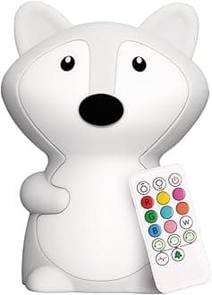 LED Nursery Fox Night Light for Kids LumiPets Cute Animal Silicone Baby Night Light with Touch Sensor - Portable and Rechargeable Infant or Toddler Color Changing Bright Nightlight & Baby Gifts
