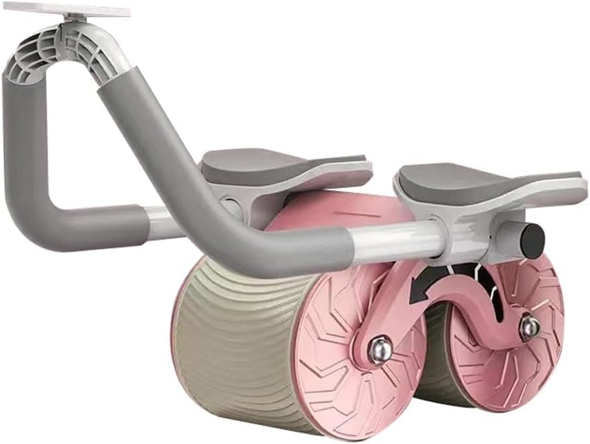 TyasderyAutomatic Rebound Abdomminal Wheel Ab Abdominal Muscle Exercise Roller with Timer Elbow Support Mute Fitness Equipment for Core Workout Home Office Gym
