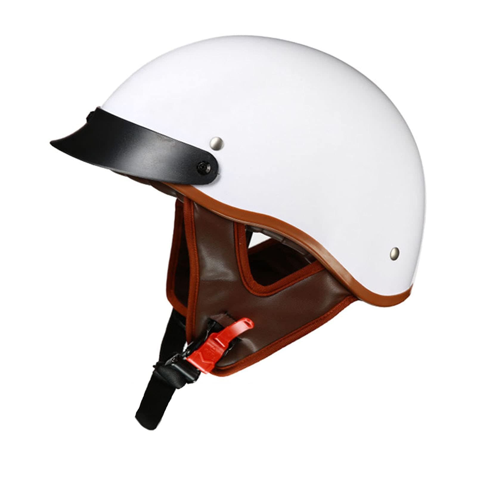 SDKUing Retro Motorcycle Half Shell Open Face Helmet with Goggles, DOT Approved Vintage Style Jet Helmet, Men and Women Baseball Cap Helmets for Cruiser Chopper Moped Scooter ATV,57-63cm