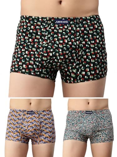 Lux Cozi Men's Assorted Inner Elastic Semi Long Printed Trunk| Printed Mini Trunk for Men (Color & Prints May Vary)