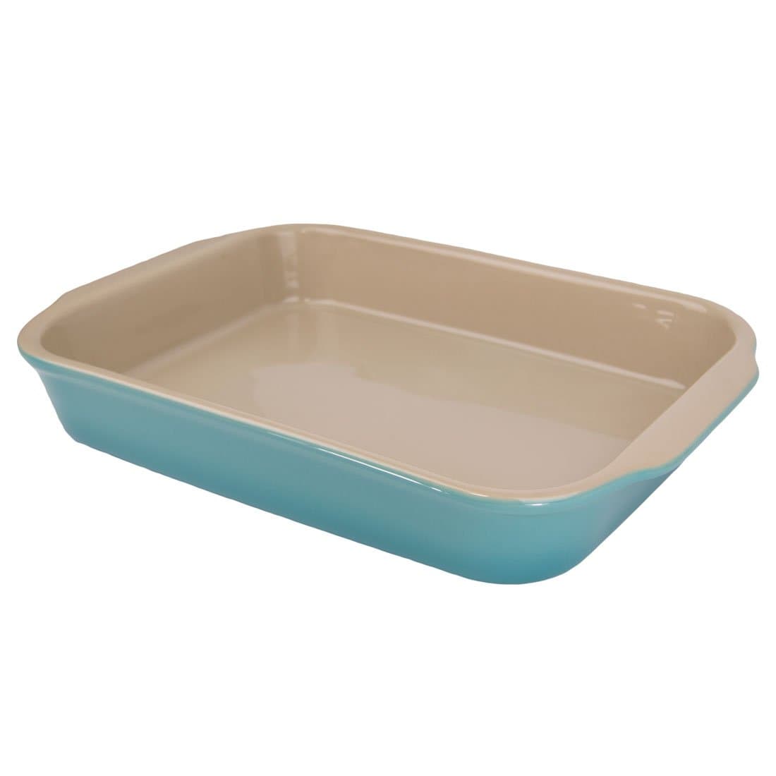 13” x 10” Rectangular Casserole Baker - Non Stick Ceramic - Heat Resistant to 400 °F - No Metals or other Harmful Materials - Safe for Oven, Microwave, Dishwasher - Made in the USA