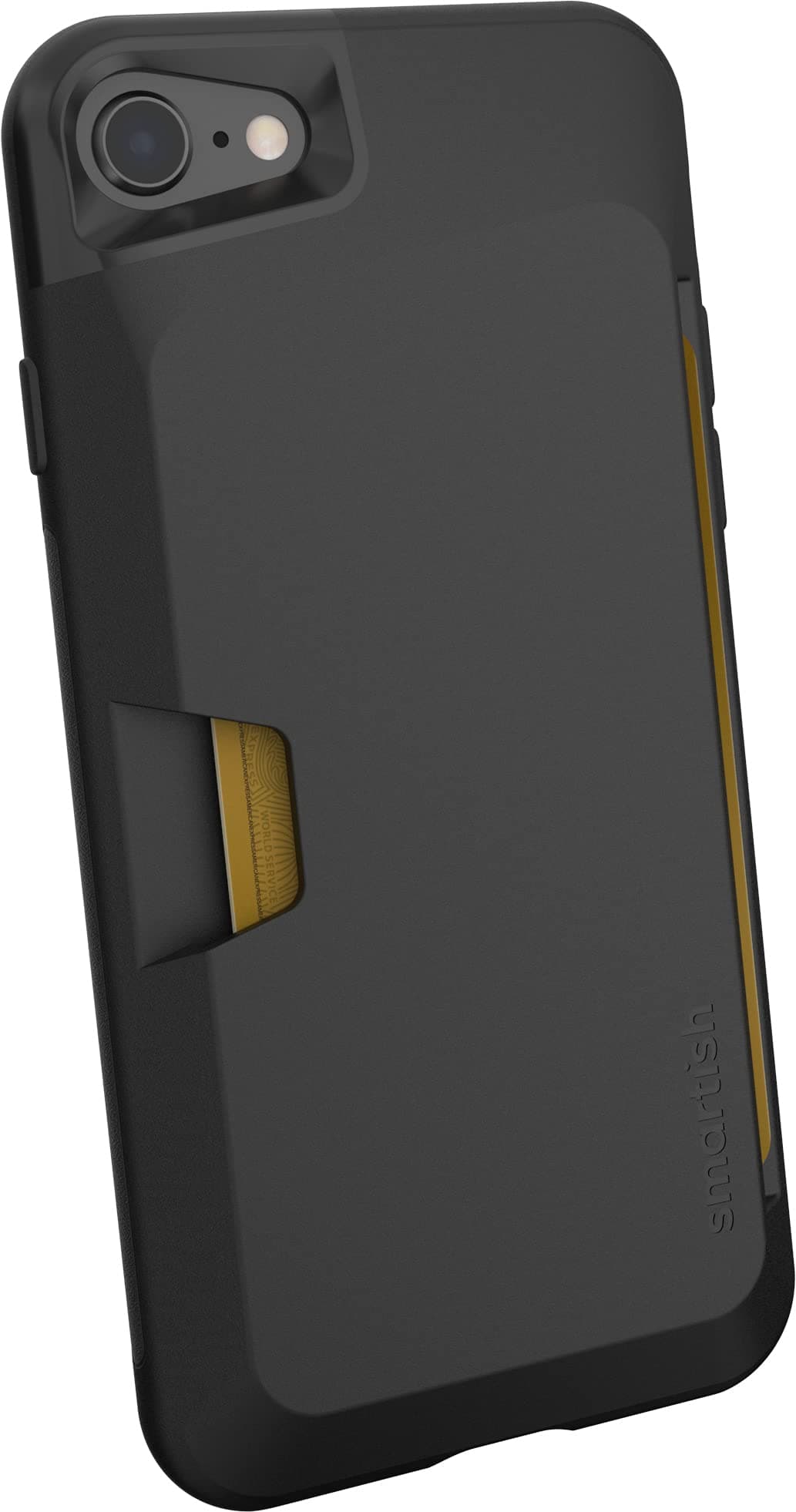 Smartish iPhone SE Wallet Case - Wallet Slayer Vol 1 [Slim + Protective] Credit Card Holder Drop Tested Hidden Card Slot Cover Compatible with Apple iPhone SE & iPhone 7/8 - Black Tie Affair