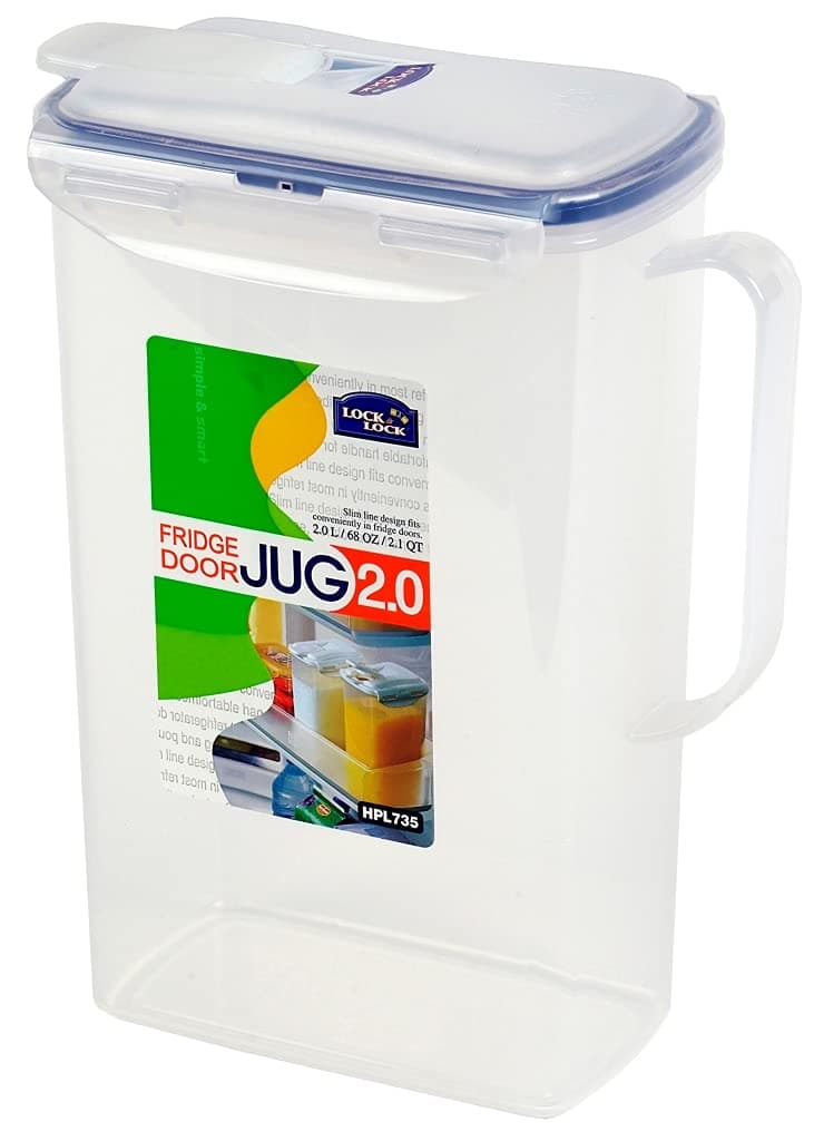 LocknLock Rectangular Fridge Door Jug 2ltr (190 x 100 x 234mm)