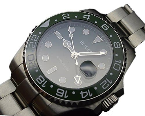 Bliger 45MM GMT Automatic Wind Mechanical Watch Ceramic Bezel Military Watch