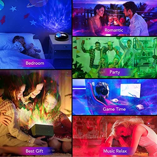 Mubarek Galaxy Projector Skylight, 24 Light Modes Room Light Projector, White Noise Sky Light Projector, Bluetooth Speaker Room Projector Lights for Bedroom Decor Aesthetic, Remote Timer Galaxy Light