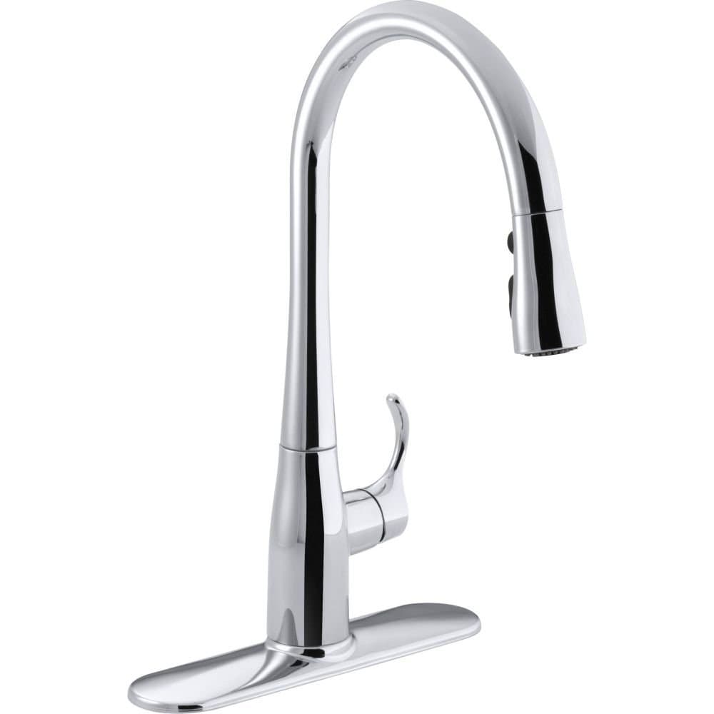 K-596-CP Simplice Single-Hole Pull-Down Kitchen Faucet, Polished Chrome