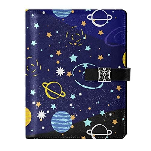 RunningBear Leather Journal Notebook - Galaxy Travel Journal Writing Notebook Binder with Pockets Daily Planner Diary Book for Office School Business