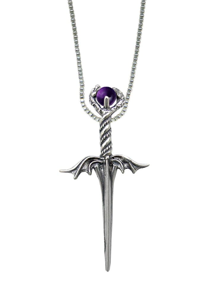Dragon's Desire Dagger in Sterling Silver with Amethyst