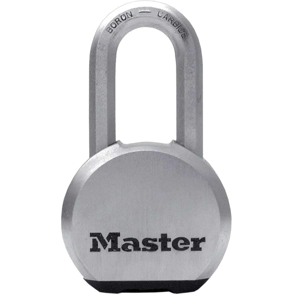 MASTER LOCK Heavy Duty Padlock, Security level 9/10, Outdoor, Keyed, Stainless Steel, Weatherproof, Long Shackle