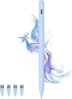 Stylus Pens for Touch Screens Power-Display Tablet Pen POM Tip Magnetic Digital Touch Pen Compatible with iPhone/iPad/iPad Pro/Lenovo/and Other iOS/Android Smartphone and Tablet Devices (Blue)