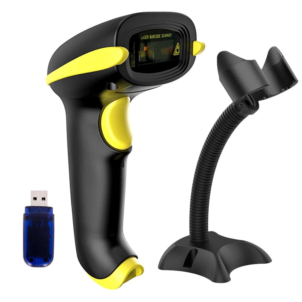 NADAMOOBarcode Scanner Compatible with Bluetooth & 2.4GHz Wireless Connection Connect Mobile Phone, Tablet, Computer, POS, Workwith Windows, Mac OS, Linux, Android, iOS
