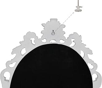 Simon's Shop Oval Mirror Shabby Chic Decorative Mirrors for Wall, 18.3 x 13 inches, Distressed White, Rustic Decor