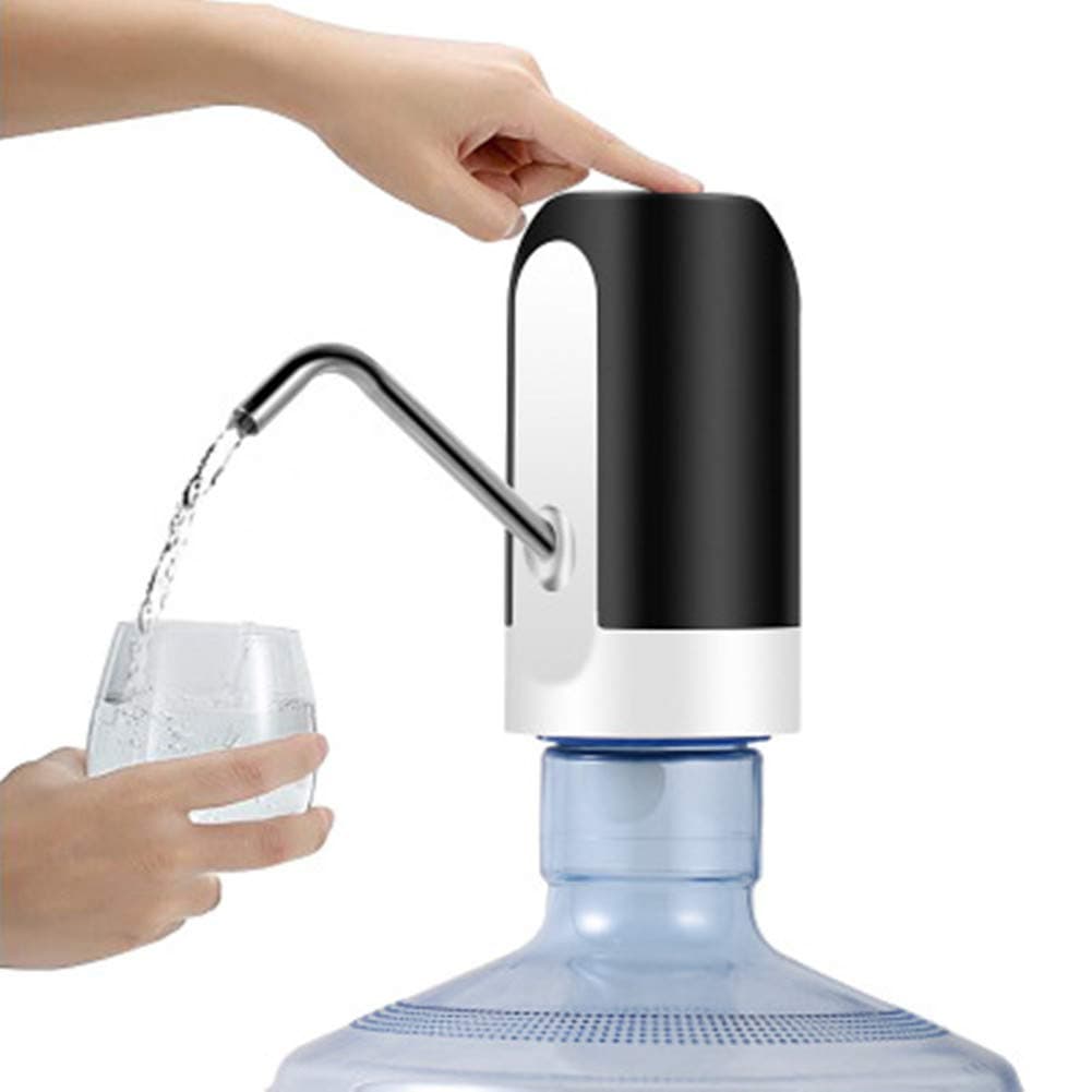 Shuda Drinking Water Pump - Wireless Automatic Electric Gallon Water Bottle Pump Portable Water Dispenser USB Charging for Home Kitchen Office Camping (Black)