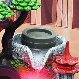 LOYALHEARTDY Tabletop Fountain Waterfall Fountain Desktop Mini Rockery Crafts Gift Atomizing Humidifier Fountain for Home Office Bedroom Desk Decor(Style4)