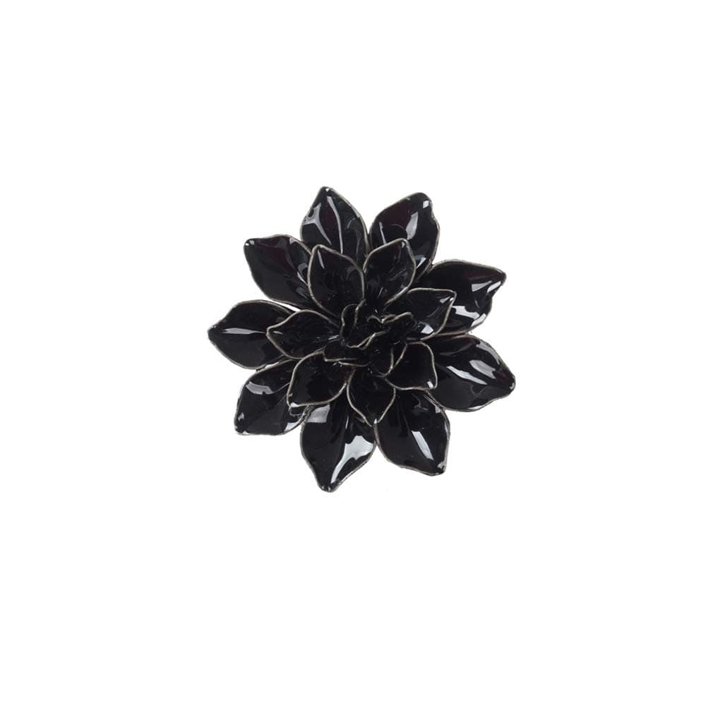 Ceramic Decorative Flowers 3D Wall Hanging Decor (BlackLeaf 3.54")