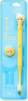 BTS [ Official Merchandise] Fans Gift - K-Pop Idols Goods - Character Figure Toothbrush with Convenient Magnetic Holder (Jin)