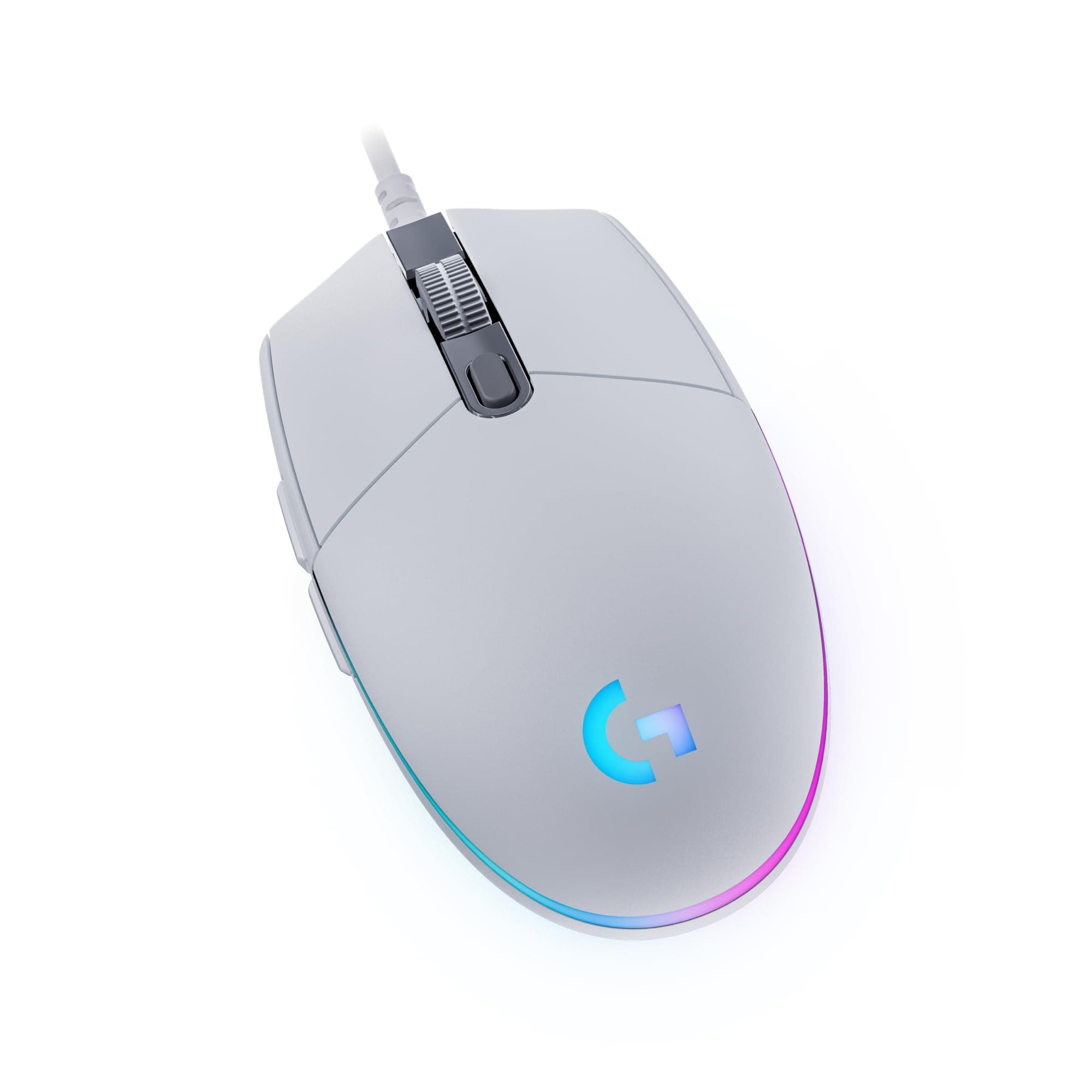 Logitech G Logitech G203 Wired Gaming Mouse, 8,000 DPI, Rainbow Optical Effect LIGHTSYNC RGB, 6 Programmable Buttons, On-Board Memory, Screen Mapping, PC/Mac Computer and Laptop Compatible - White